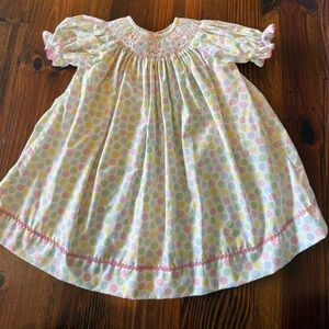 Southern Smocked Co Pastel Polka Dot Baby Easter Dress